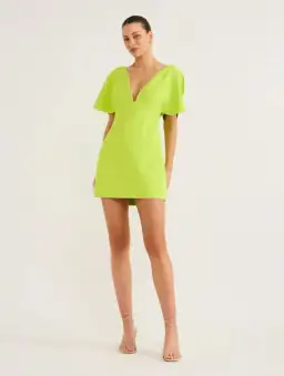 Acler Rogeron Mini Dress Citron Size 8 for rent on The Volte - image 1