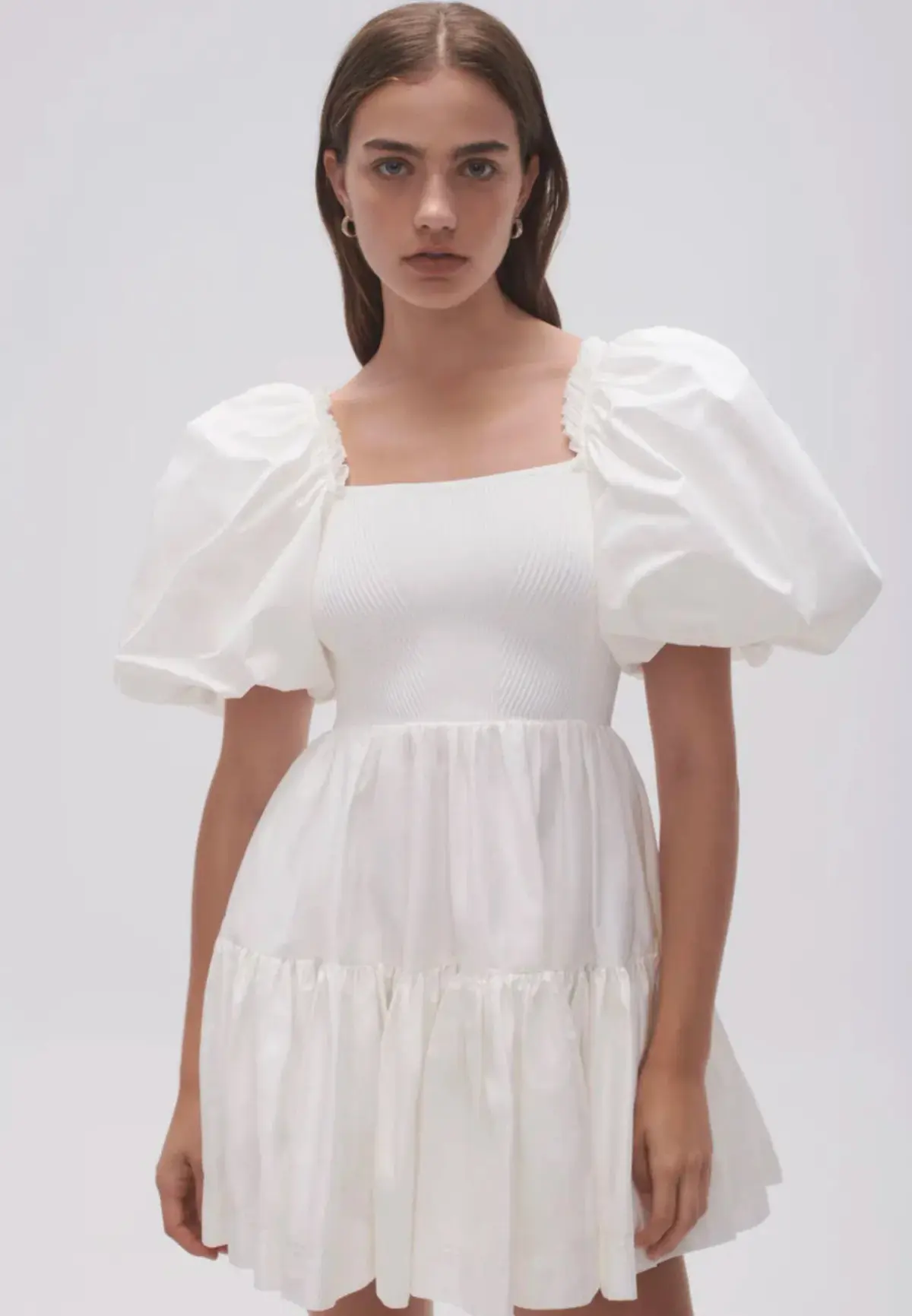 AJE Casa Puff Sleeve Mini Dress Ivory Size 14 - Image 4