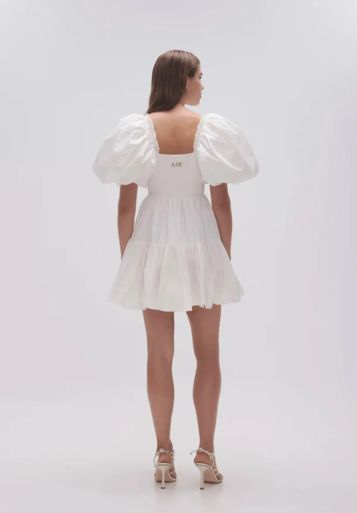 AJE Casa Puff Sleeve Mini Dress Ivory Size 14 - Image 3