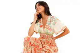 Hemant & Nandita Nova Midi Dress in Floral Size 8 for rent on The Volte - image 5
