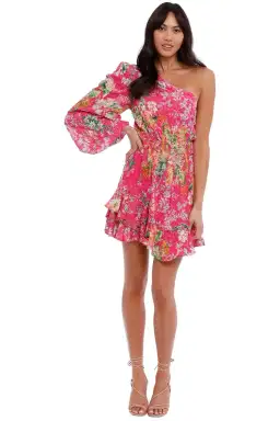 Hemant & Nandita Miyu Floral Mini Dress in Pink Size 12 for rent on The Volte - image 2