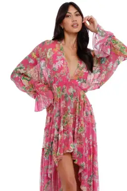 Hemant & Nandita Miyu Hi Lo Dress in Pink Size 10 for rent on The Volte - image 2