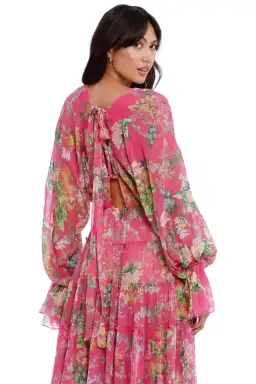 Hemant & Nandita Miyu Hi Lo Dress in Pink Size 10 for rent on The Volte - image 4