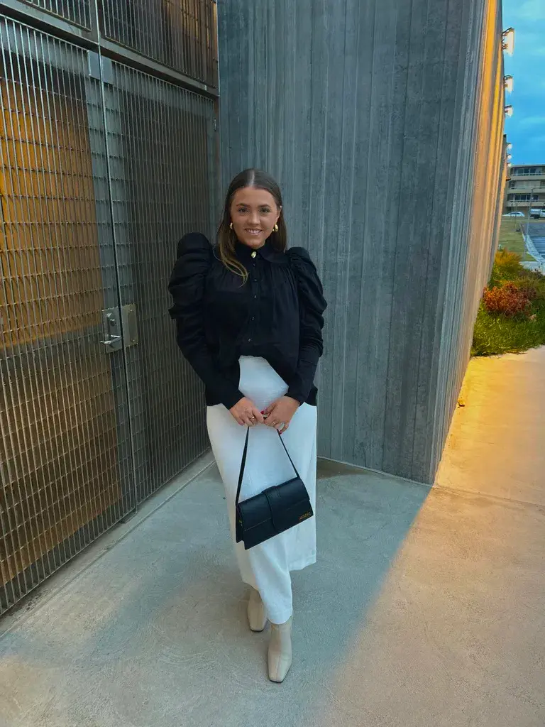 Aje Kindred Butterfly Sleeve Shirt Black Size 10 for rent on The Volte - main image