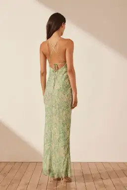 Shona Joy Belvedere Back Bias Maxi Dress Green Size 8 for rent on The Volte - image 3