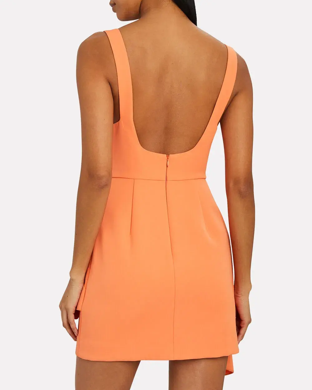 Acler Clarke Draped Mini Dress Orange Size 8 for rent on The Volte - main image