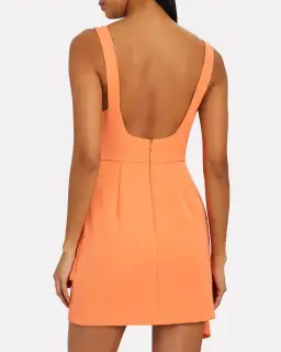 Acler Clarke Draped Mini Dress Orange Size 8 for rent on The Volte - image 2