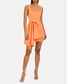 Acler Clarke Draped Mini Dress Orange Size 8 for rent on The Volte - image 1