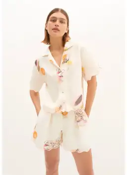 Morrison Aperitivo Linen Short Size 2/Au 10 and Shirt Size 1/Au 8 Set Print