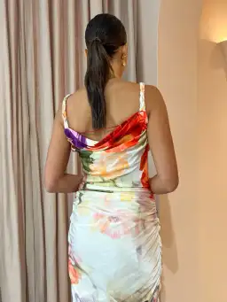 Leo Lin Rachel Cowl Neck Slip Dress in Cascade Floral Print Size 16 for rent on The Volte - image 3